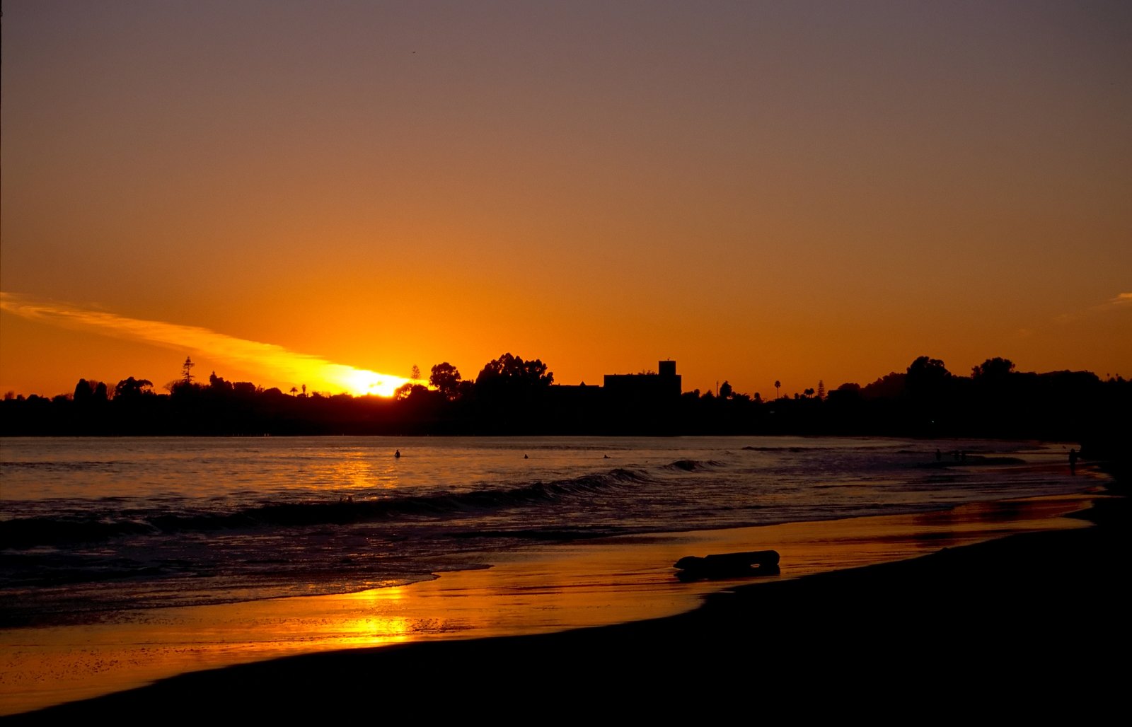 Sunset over California coast. 