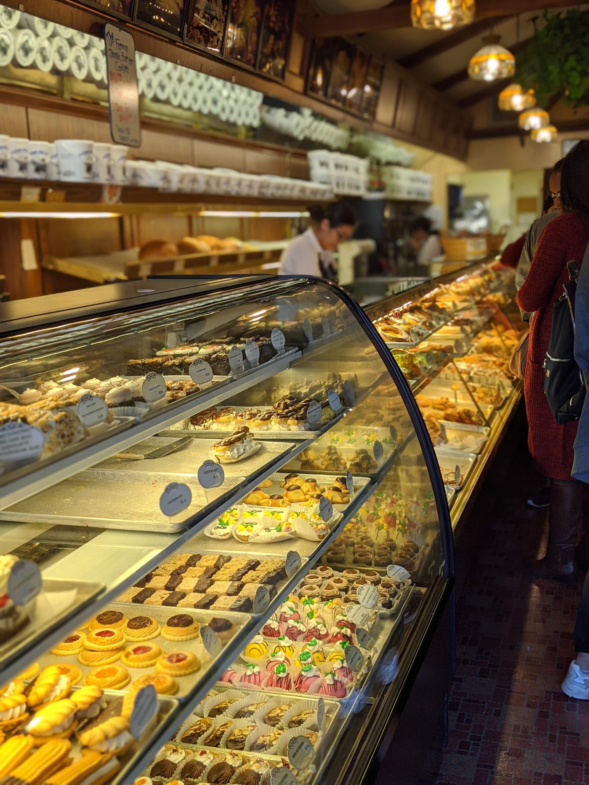 Pastry counter at an iconic bakery in Solvang.