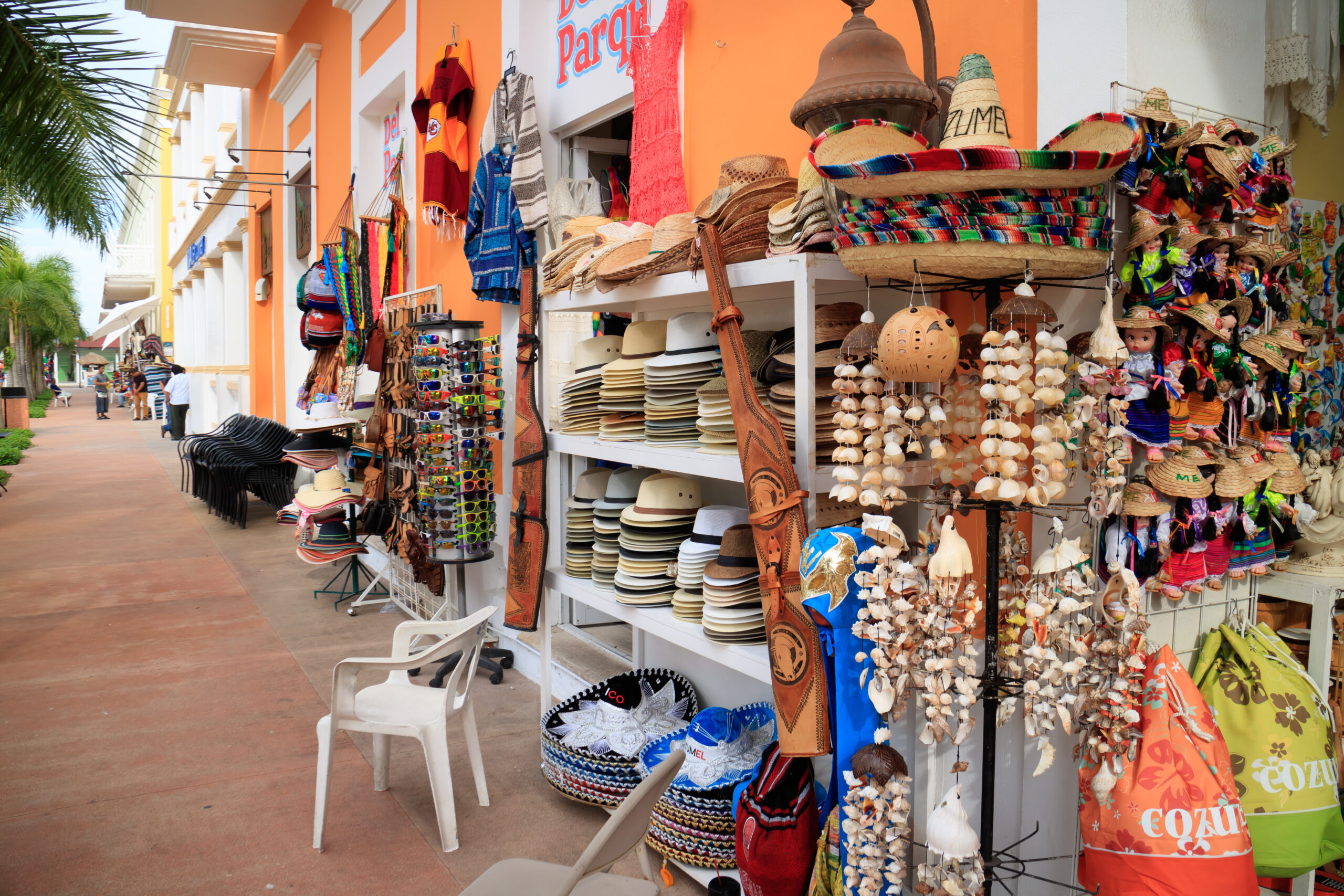 COZUMEL, MEXICO - OCT, 22, 2016: There are many souvenirs and shopping options for the tourists on the Cozumel Island.