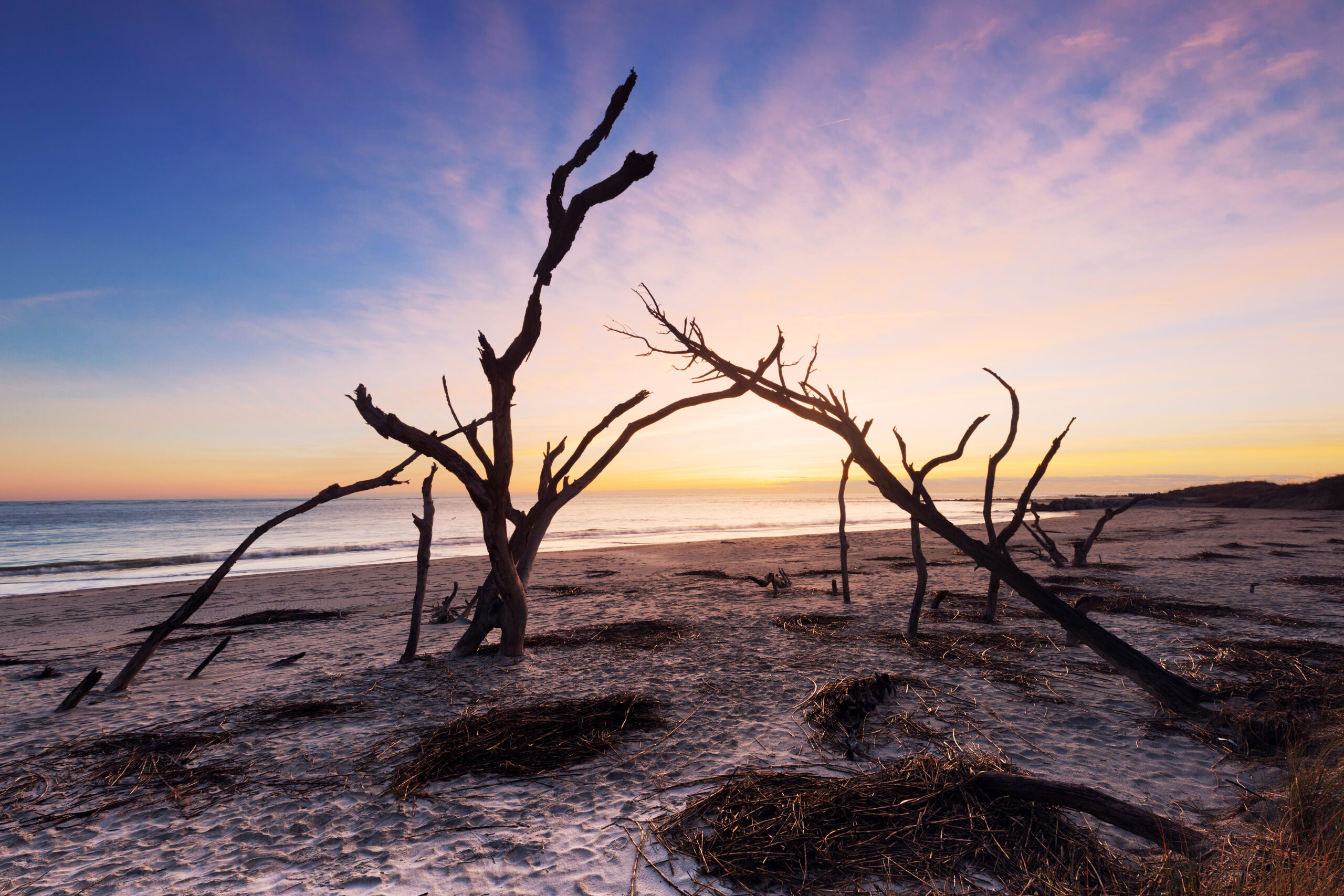 Sunrise at Folly Beach, James Island, South Carolina, USA