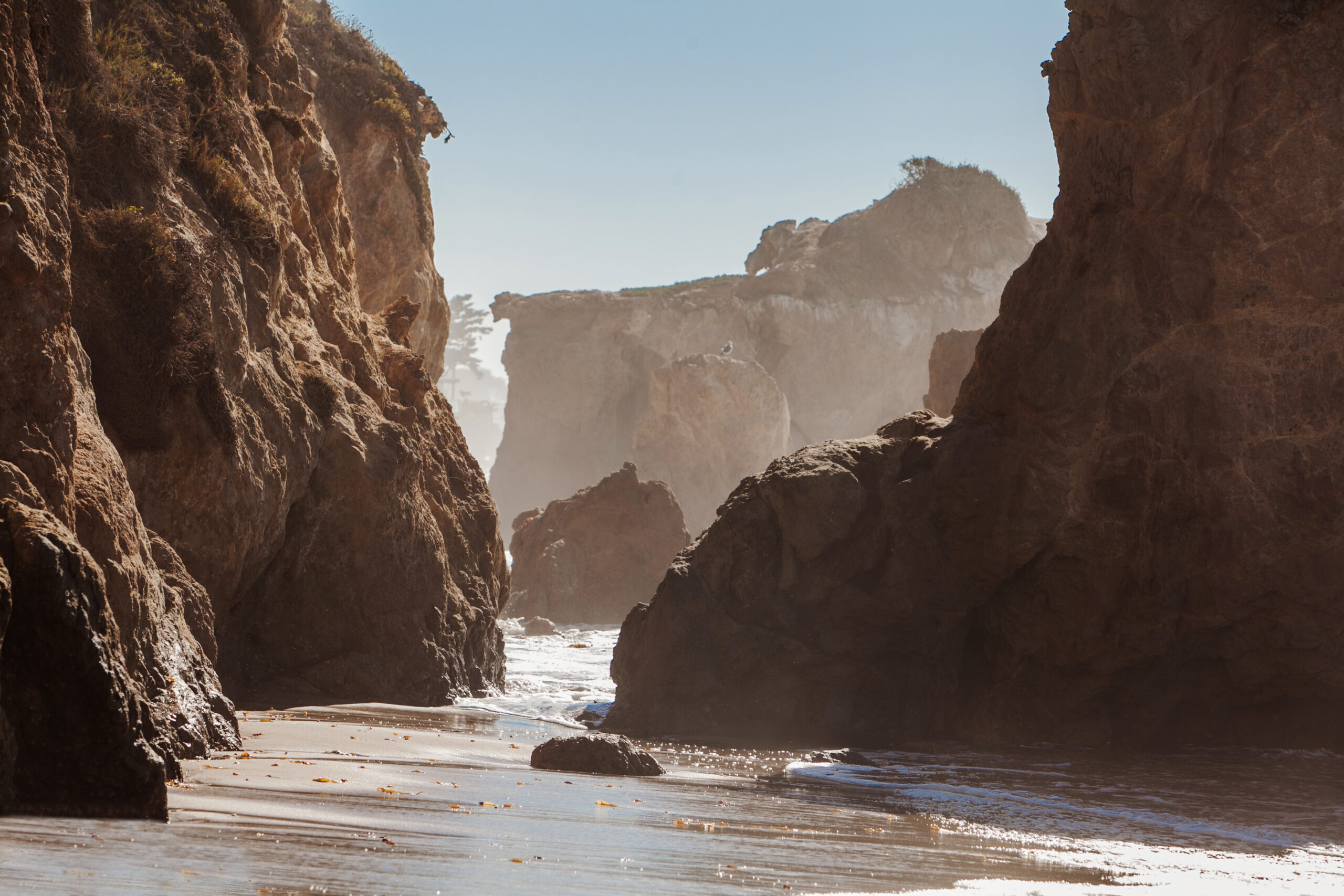 Beautiful huge rock on one of the most beautiful and popular beaches of Malibu - El Matador Beach