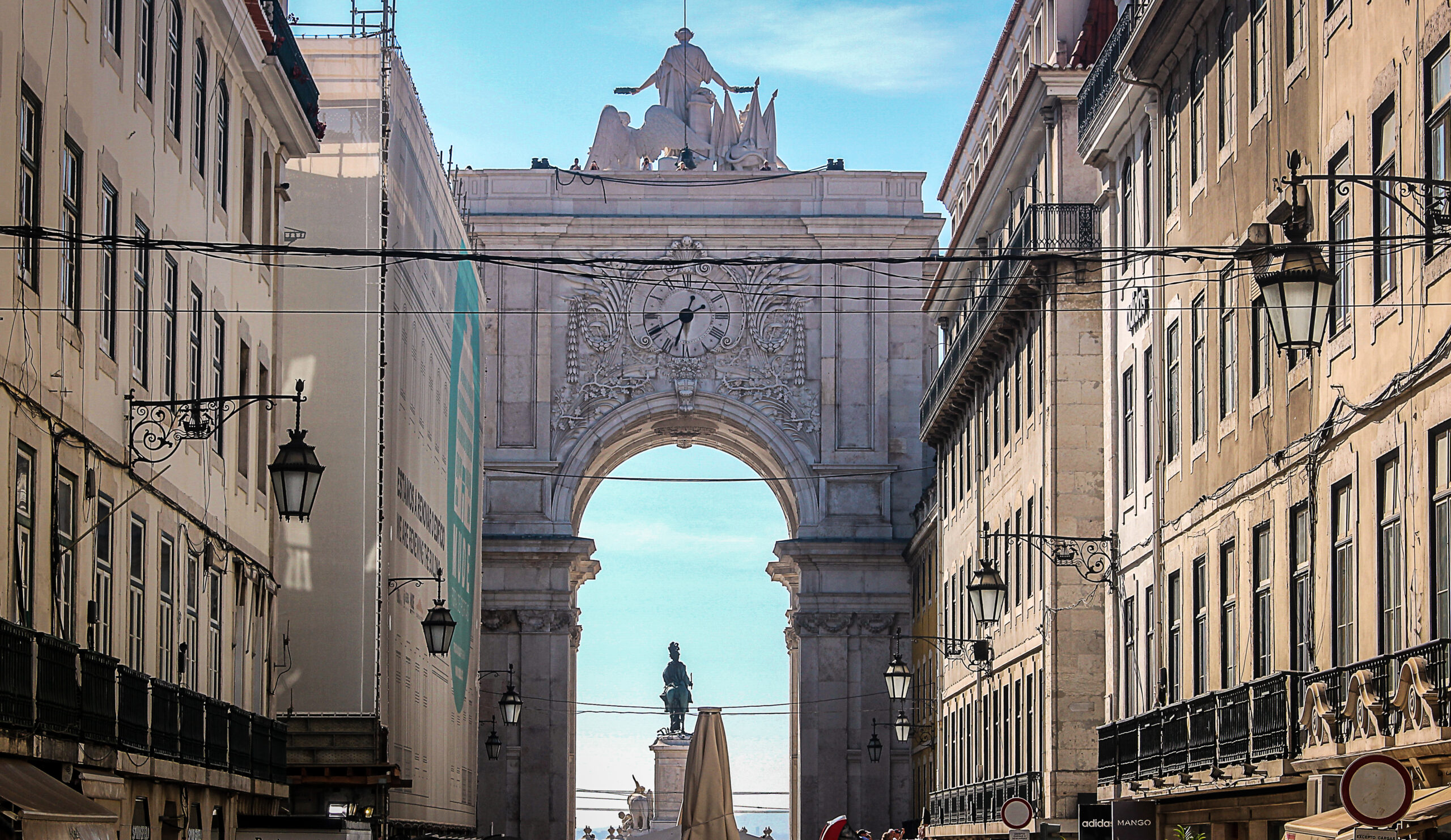 Augusta street arch, lisbon, portugal