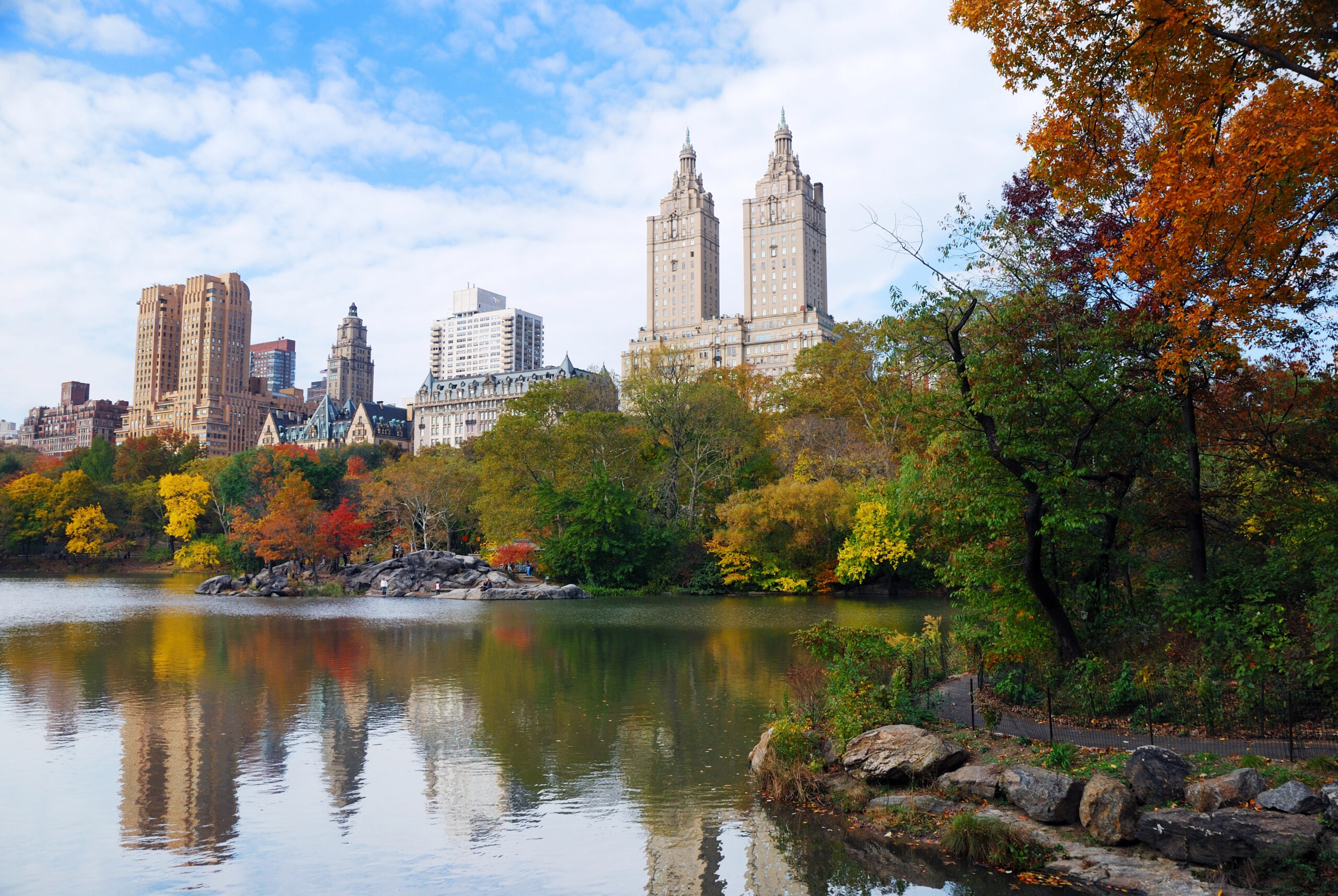 Central Park in New York City during autumn, one of the best fall getaways for couples.