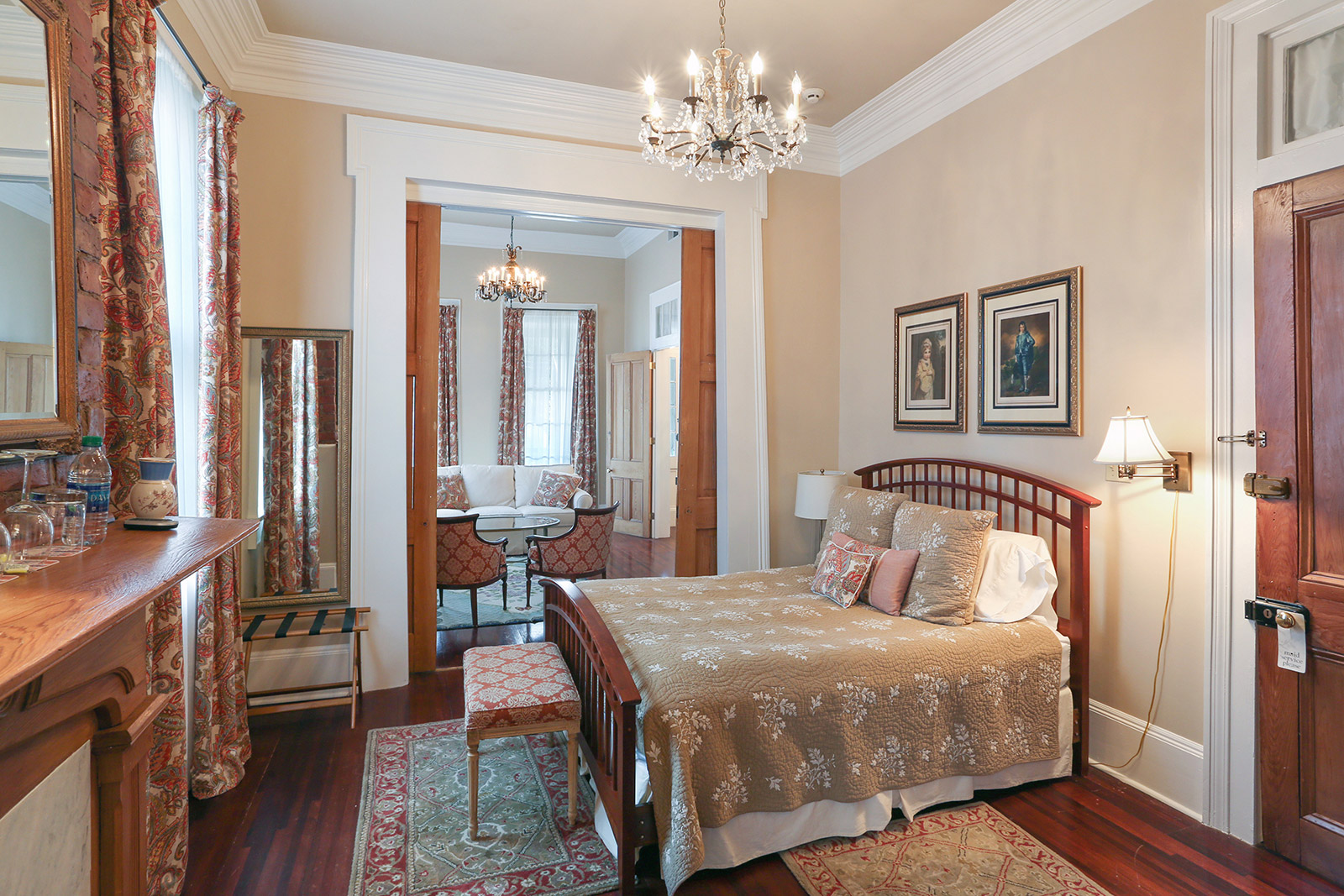 King suite at the Elysian Fields Inn, one of the most romantic getaways in October.