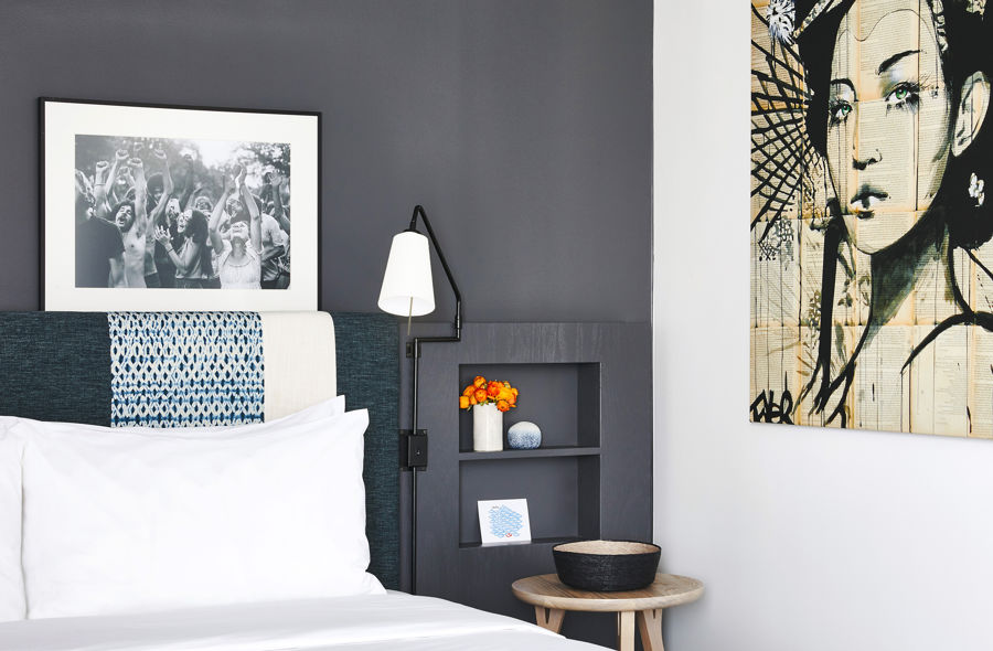Guest room in Hotel Kabuki, one of the most romantic places to stay in San Francisco.