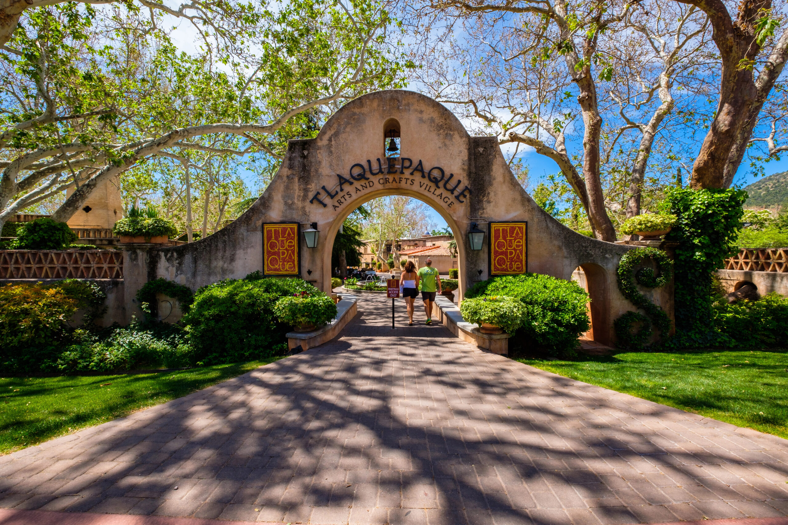 Entrance to Tlaquepaque Arts Shopping Village in Sedona, Arizona.