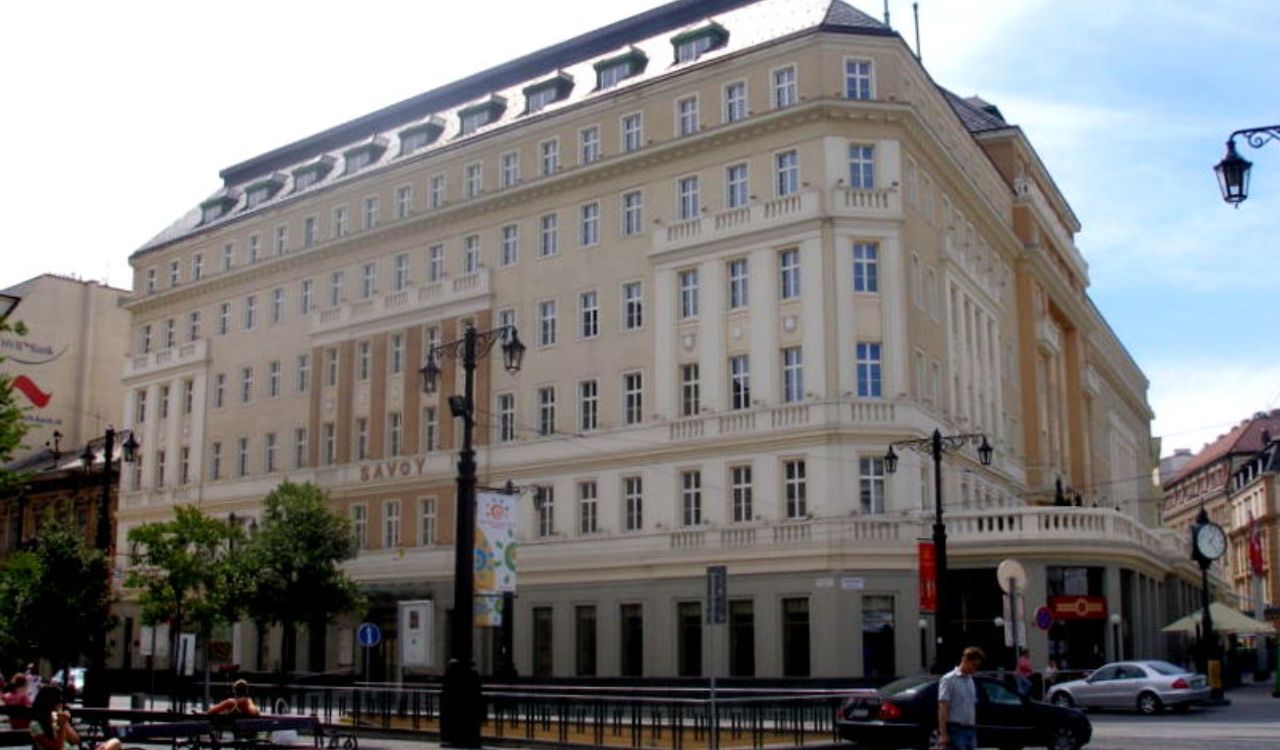 Elegant hotel building in a central city area, ideal for safe accommodation