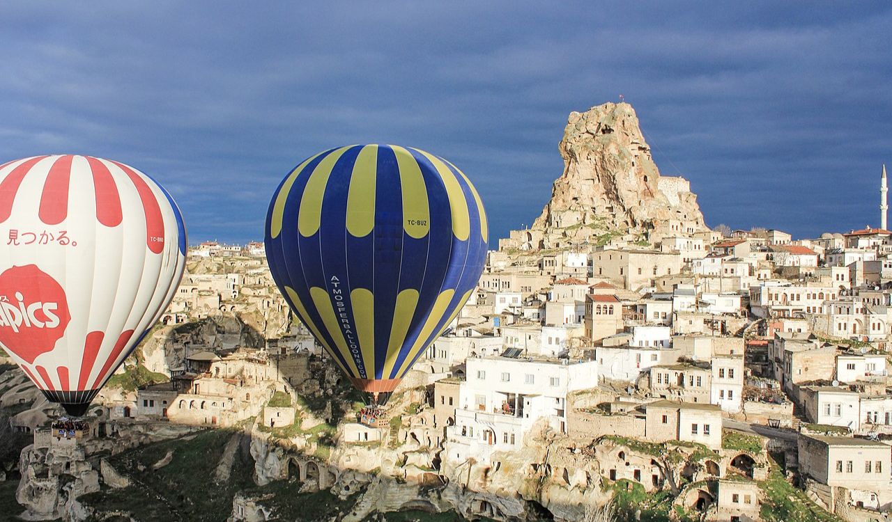 Float above ancient Cappadocian cave homes