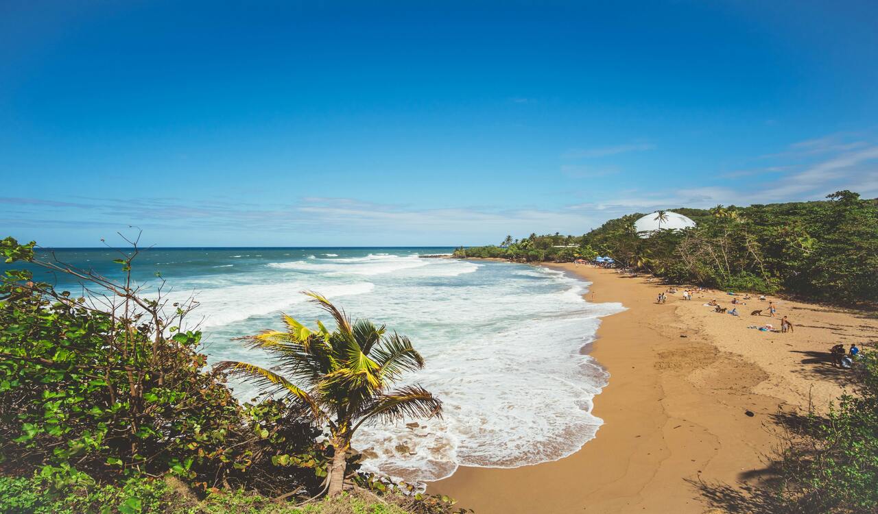 Clear Sky over Domes Beach in Puerto Rico