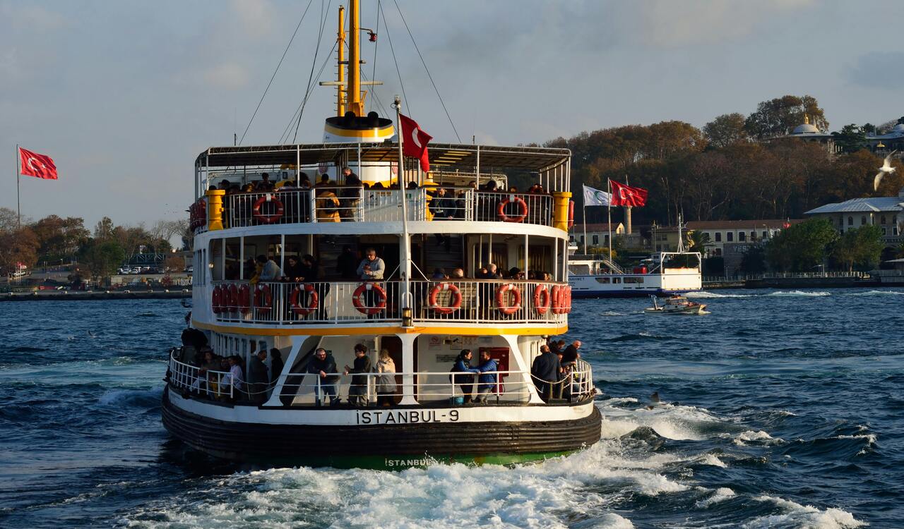 Scenic Istanbul Ferry Crossing the Bosphorus