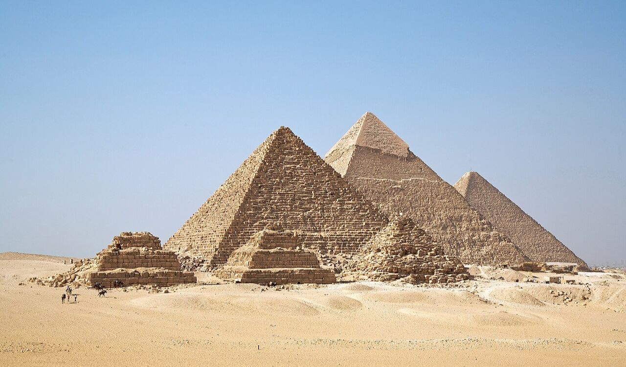Timeless pyramids rise from golden sands