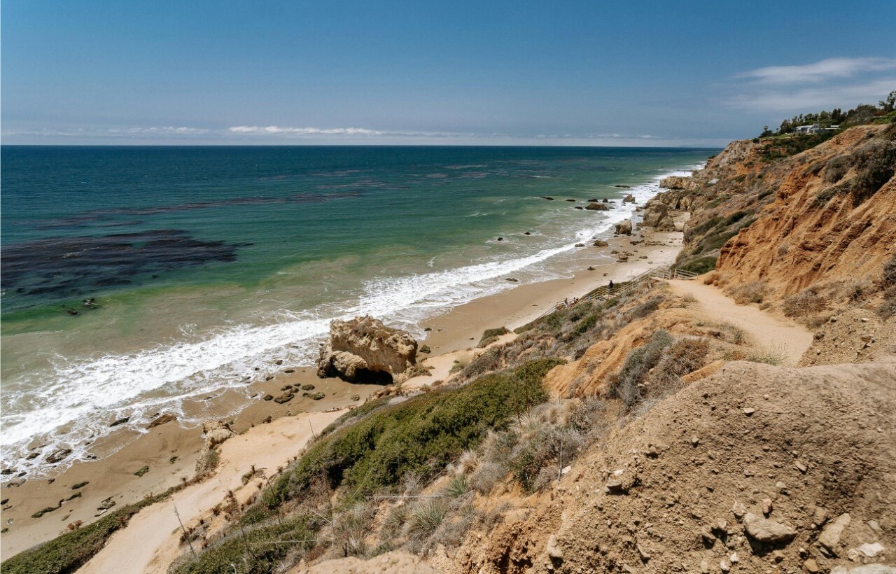 Cliffside view of El Matador State Beach, Malibu
