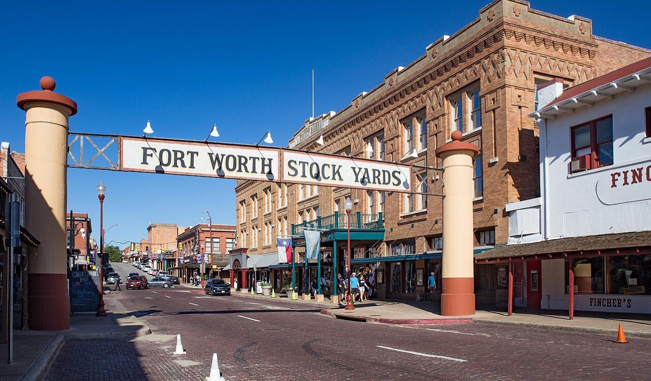 Fort Worth Stockyards historic district entrance in Texas