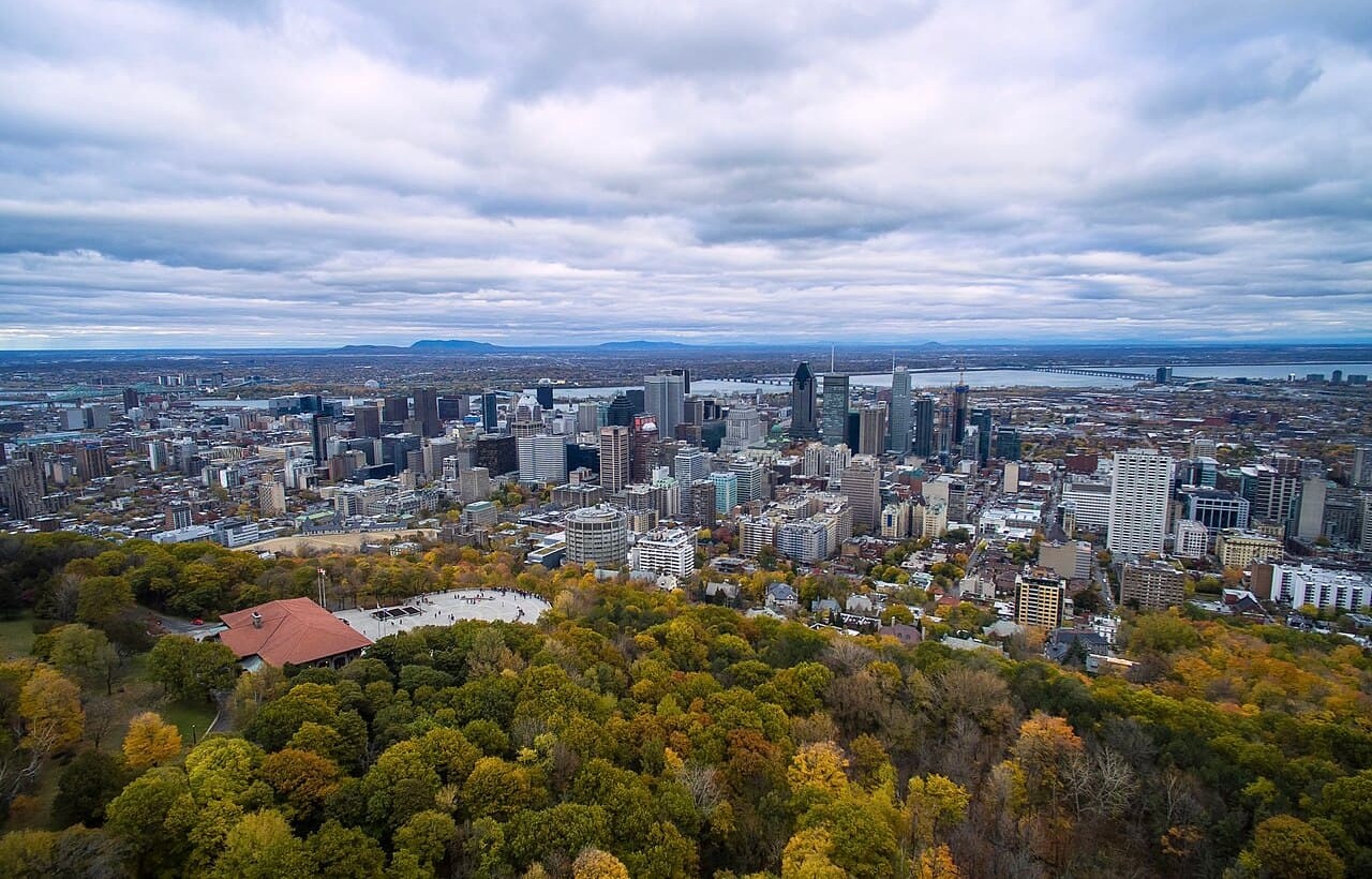 City skyline view from Mount Royal, Montreal