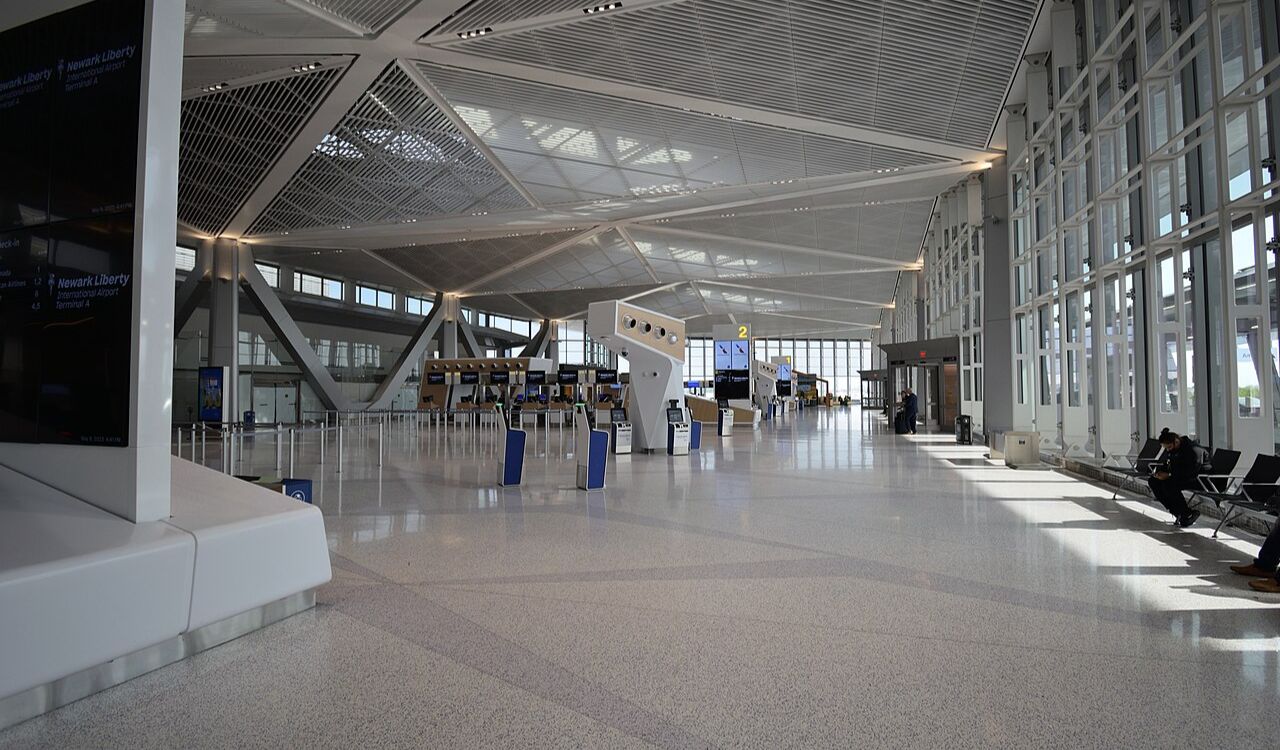 Interior of Terminal A at Newark Liberty International Airport (EWR), USA