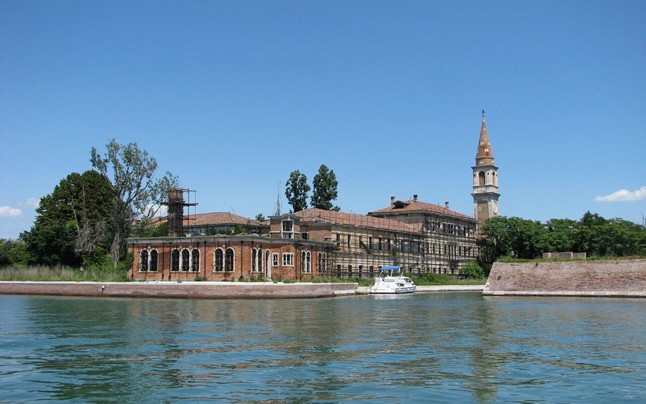 Abandoned buildings on Poveglia Island in Venice, Italy.