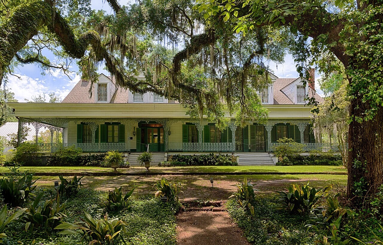 Front porch of The Myrtles Plantation in St. Francisville, Louisiana.
