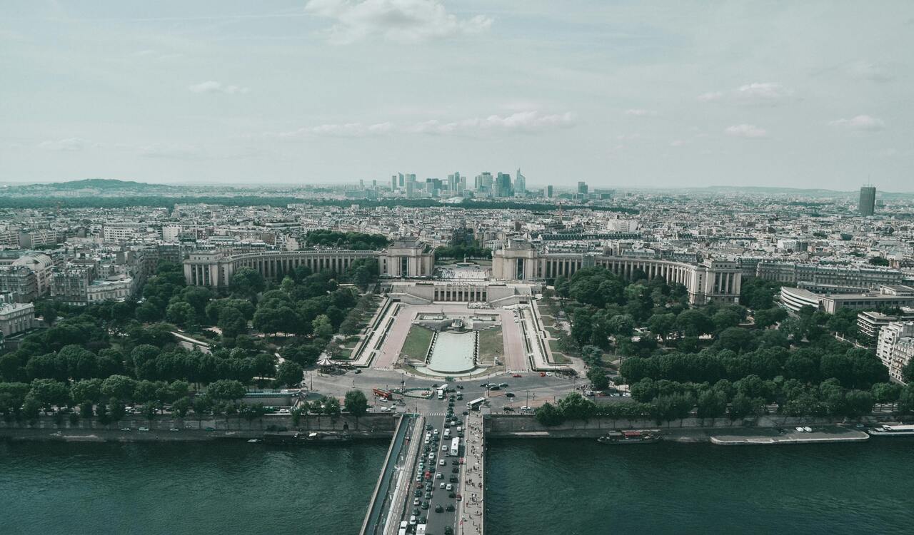Aerial View of Palais de Chaillot in Paris
