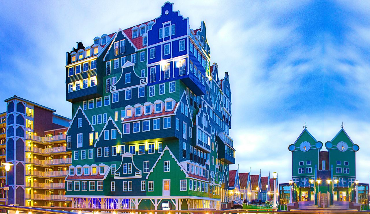 Bright colored buildings in the Netherlands.