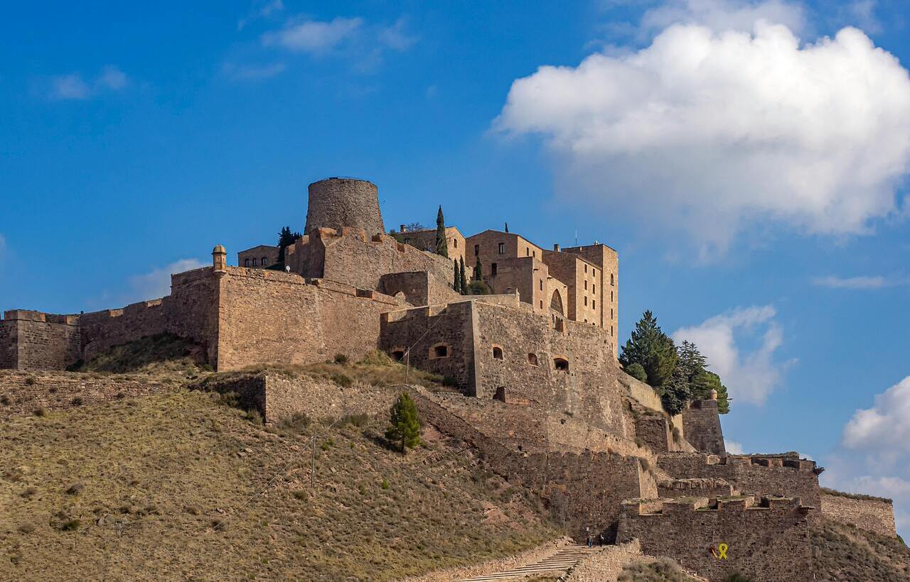 Parador de Cardona stone fortress on a hilltop in Catalonia, Spain.