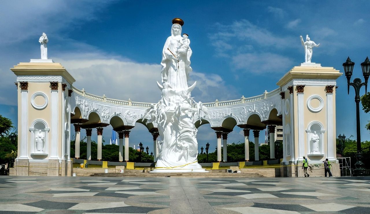 Maracaibo, Venezuela – Monument to the Virgin of Chiquinquirá in a grand open plaza.