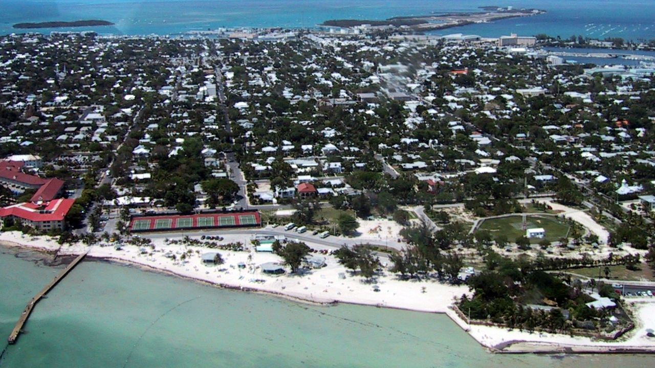 Aerial view of sunny Key West paradise