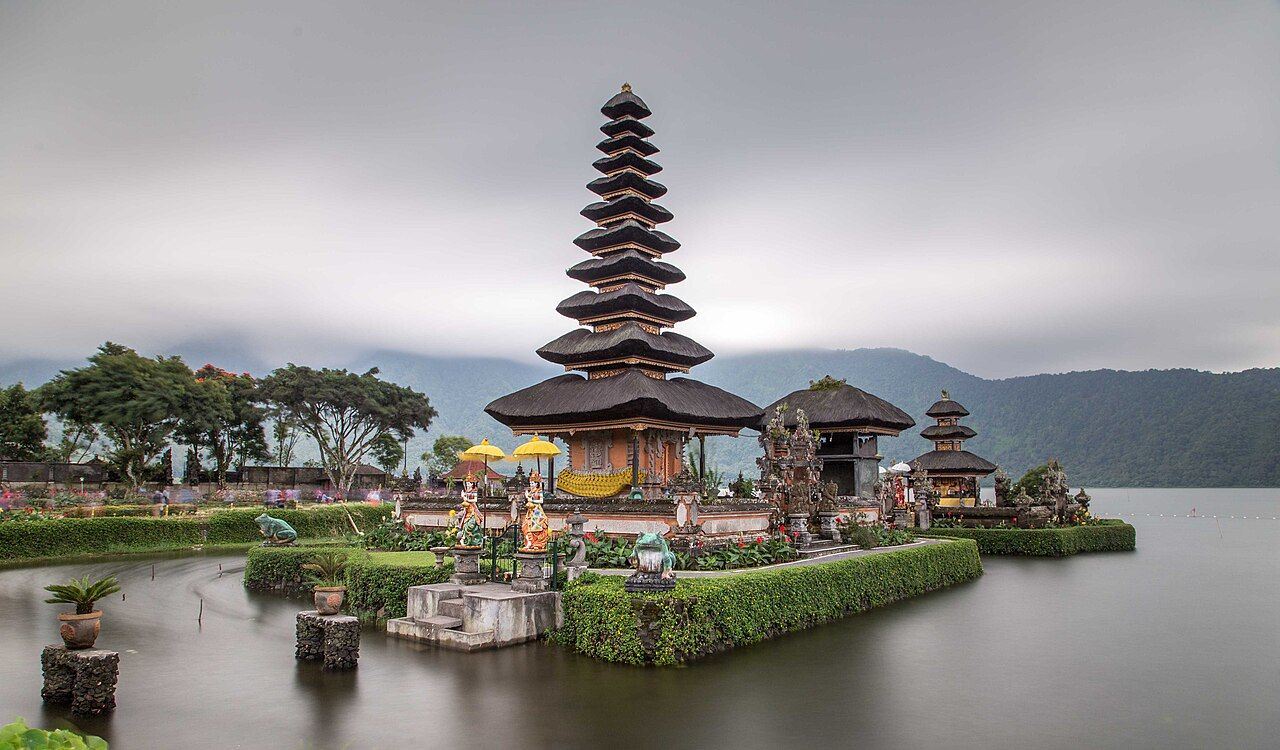 Ulun Danu Beratan Temple on Lake Beratan in Bali, Indonesia