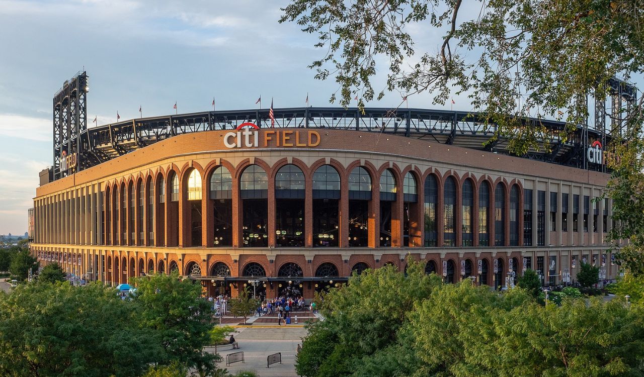 Citi Field stadium with arched facade
