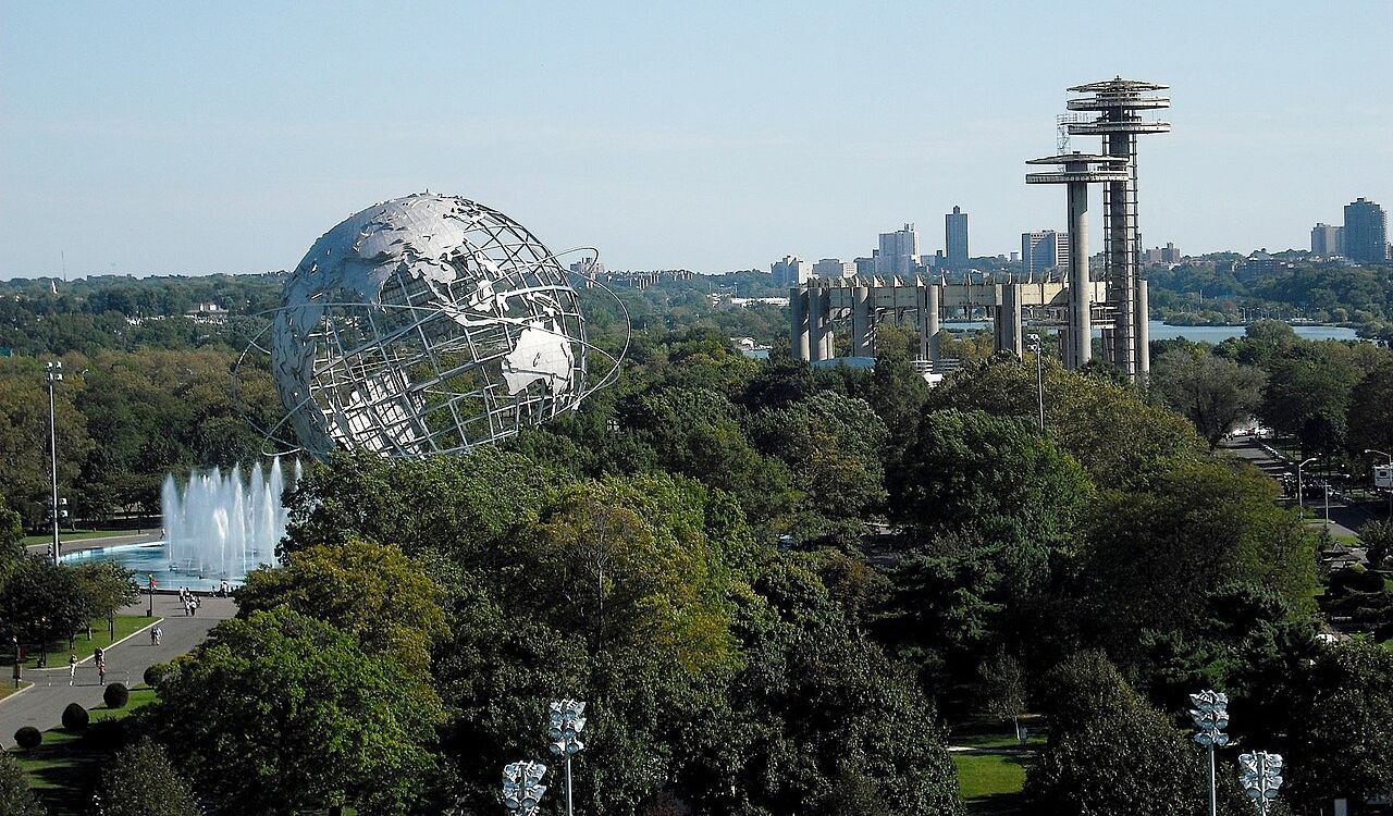 Unisphere and towers at Flushing Meadows-Corona Park, NYC