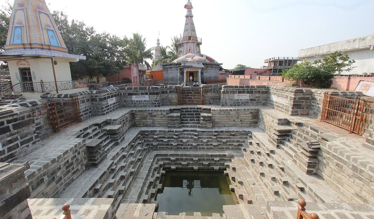 Ancient stepwell leading to sacred Ayurvedic healing waters