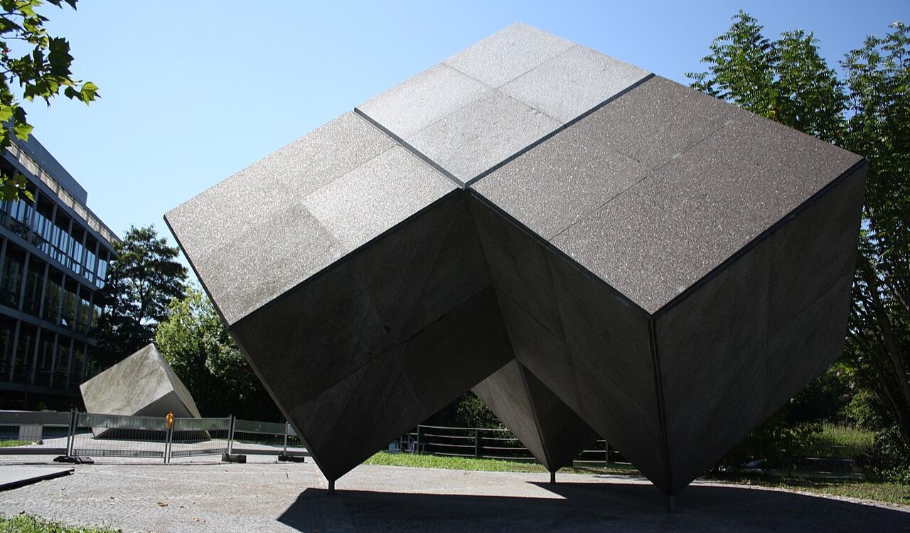 Geometric stone sculpture at Noguchi Museum