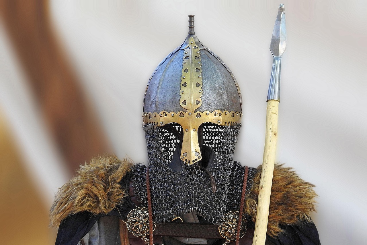 Knight in armor and spear