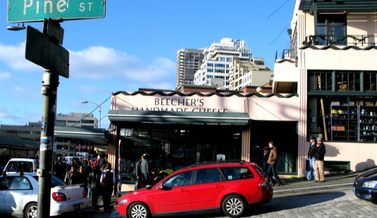 Beecher's Handmade Cheese in Seattle is famous for its rich, creamy mac and cheese made right on-site.