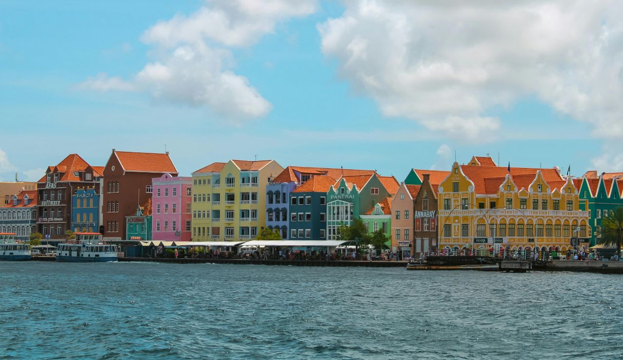Brightly painted colonial buildings along Curaçao’s waterfront