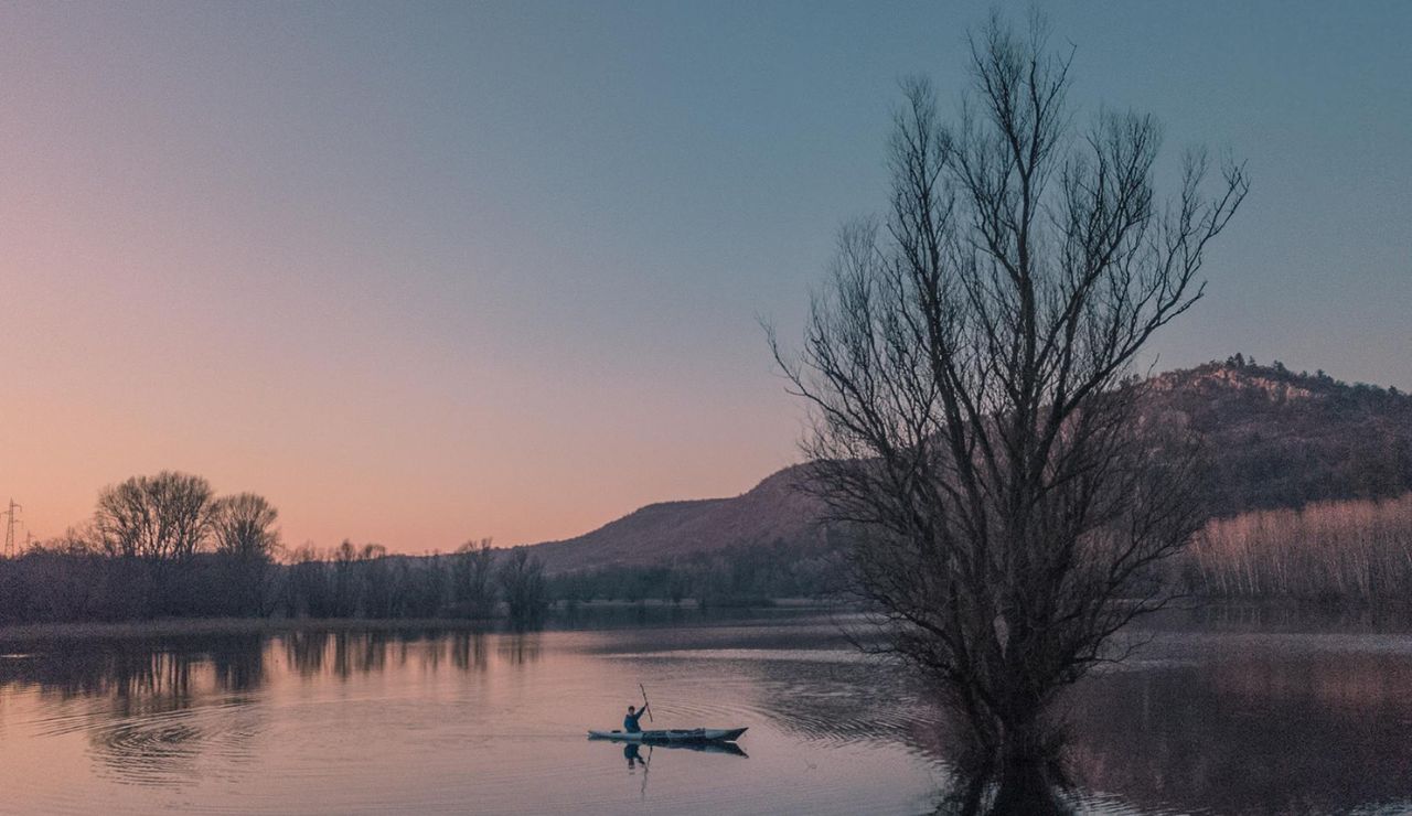 Canoe on still water in Cuyabeno Reserve