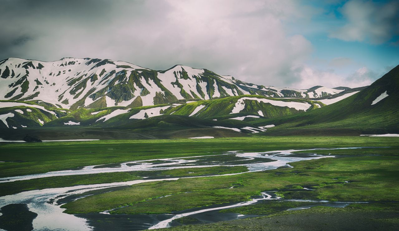 Wide open grasslands and sky in Deosai National Park