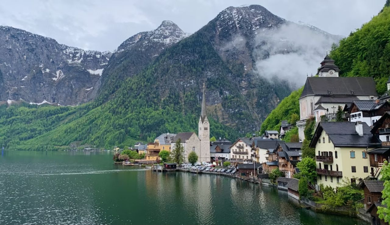 Hallstatt, Austria charms with its alpine lake views and fairy-tale village setting.