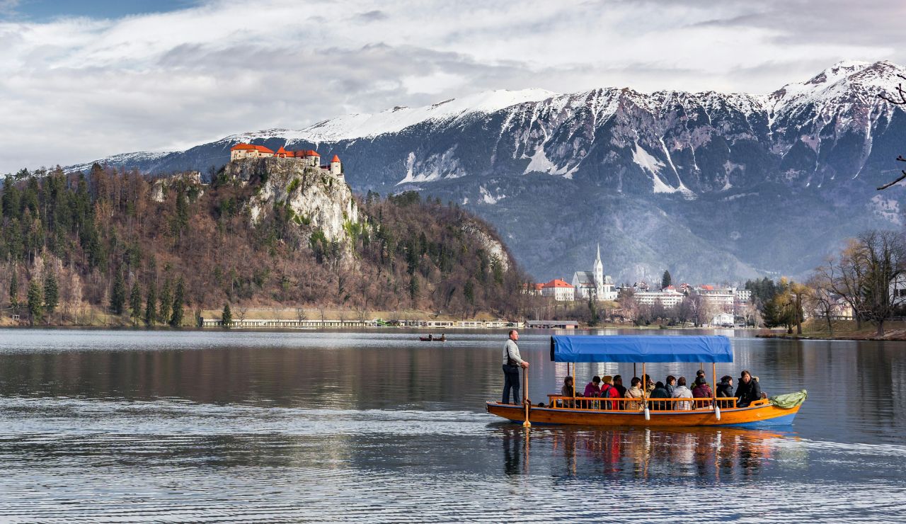 Lake Bled in winter, Slovenia