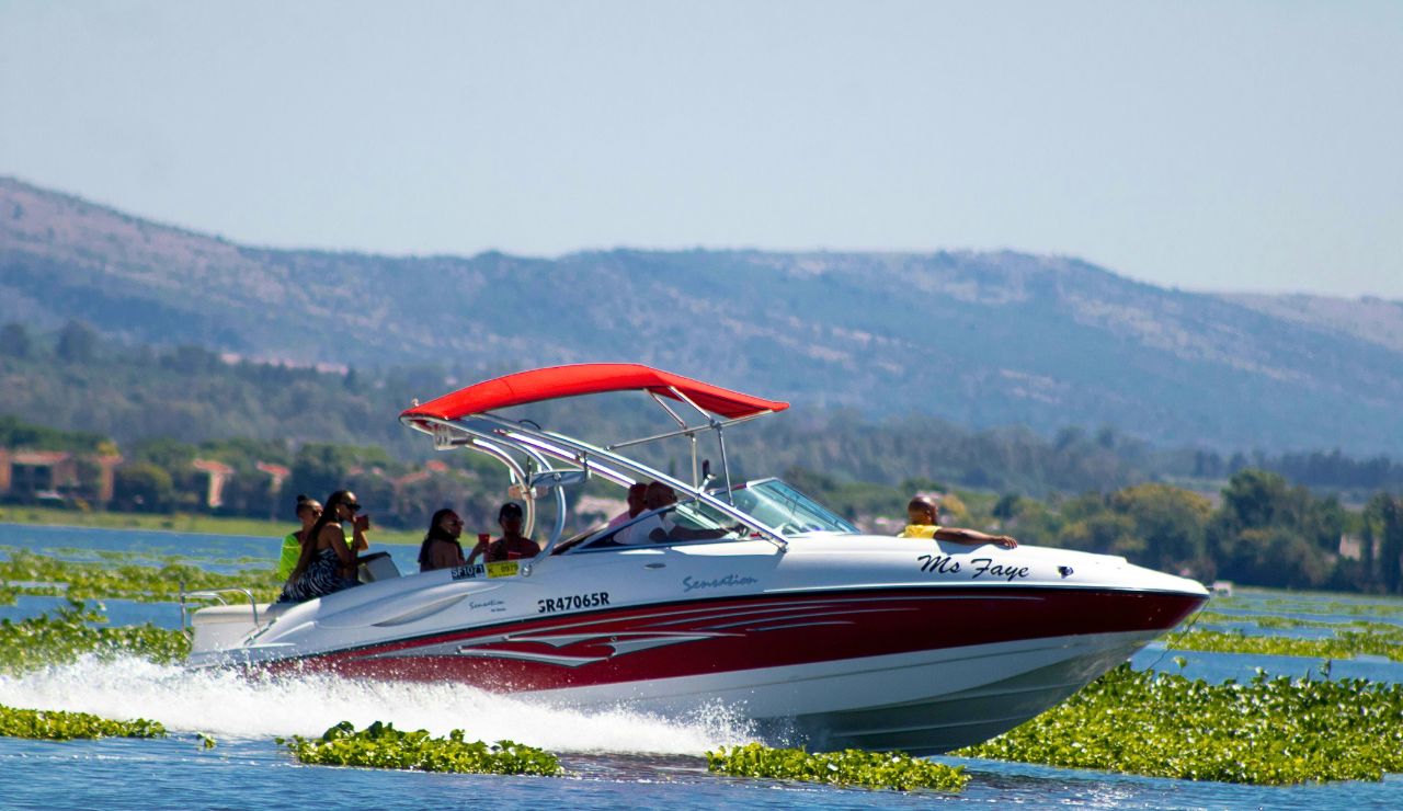 Couple jet skiing on Lake Havasu.”

