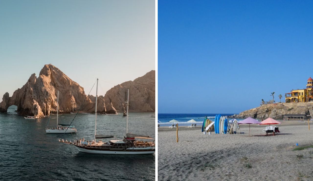 Los Cabos' luxury vibes vs. Todos Santos' laid-back surf charm.