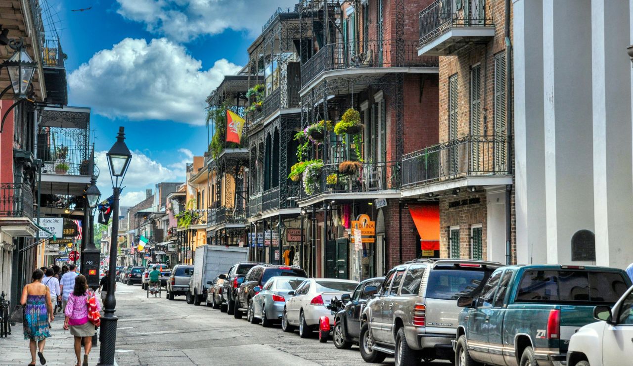 Colorful buildings in the French Quarter, New Orleans