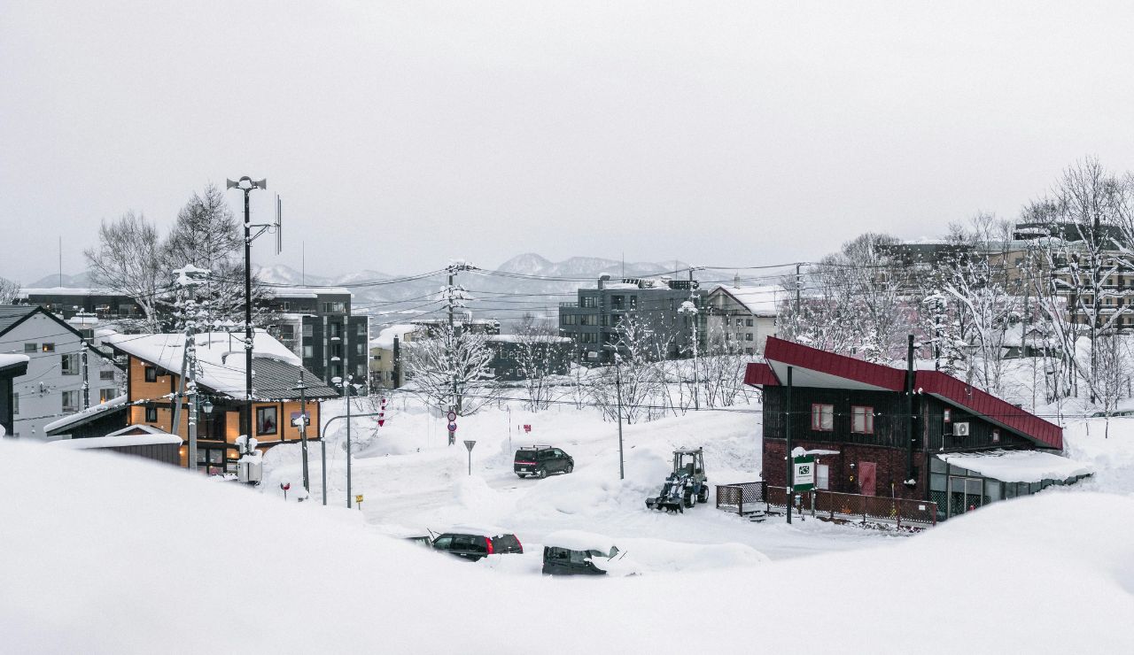 Snow-covered landscape in Niseko, Japan