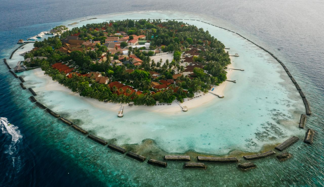 Turquoise lagoon and islands in Palau