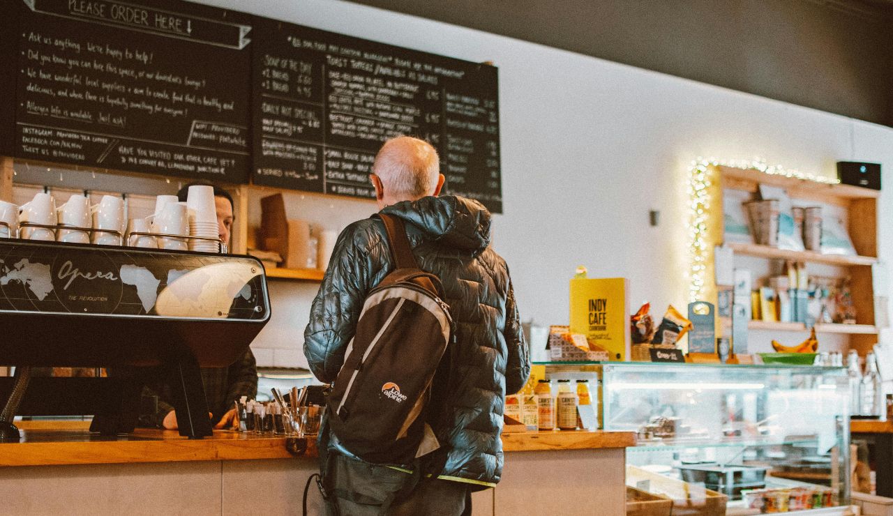 Customer saying bonjour at a Paris bakery