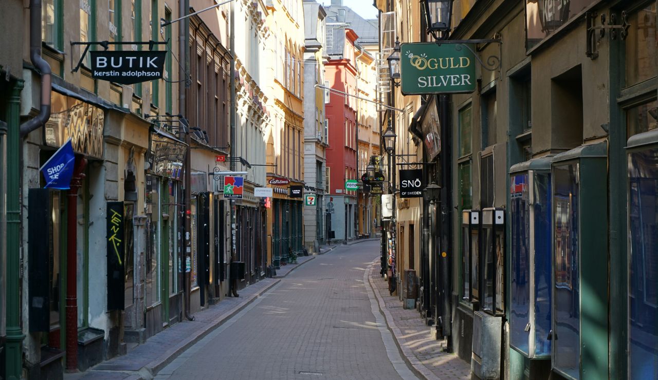 Paris street view in Le Marais with historic buildings