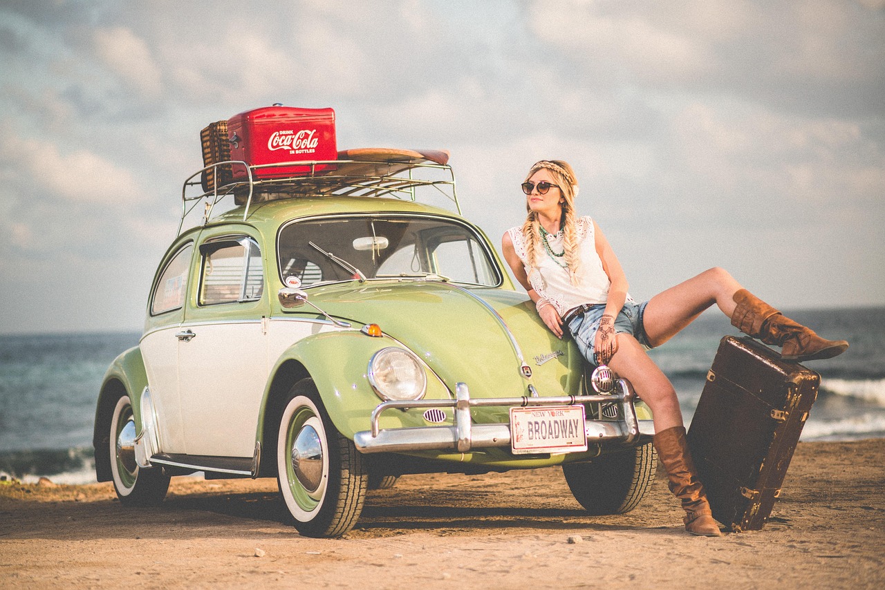 A woman solo traveler
