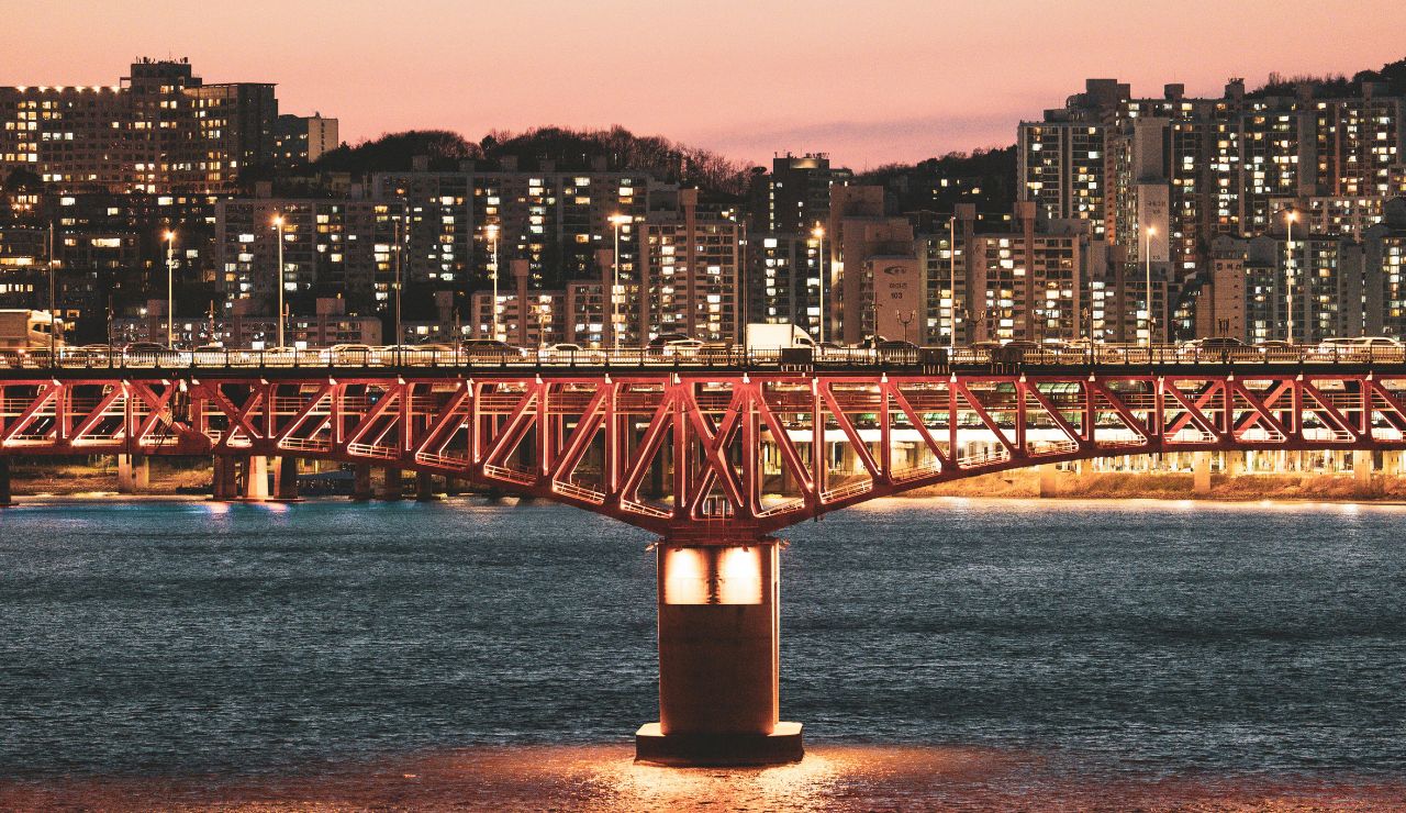 Urban apartments and skyline in South Korea