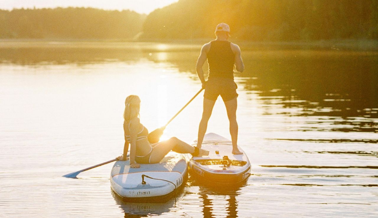 Couple kayaking together on the peaceful St. Lucie River surrounded by mangroves.