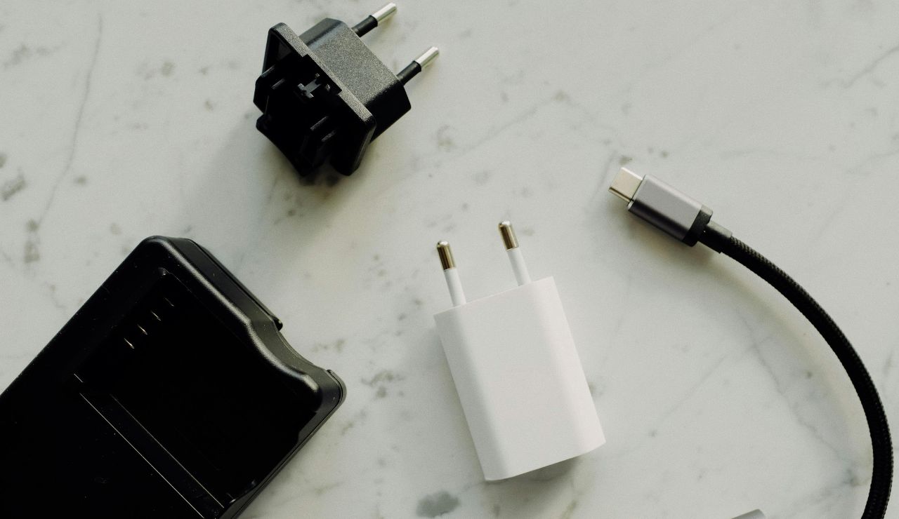 Universal travel adapter for multiple devices.