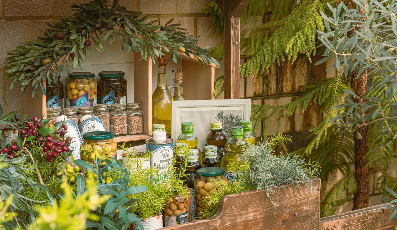 Olive oil tasting station at a local festival